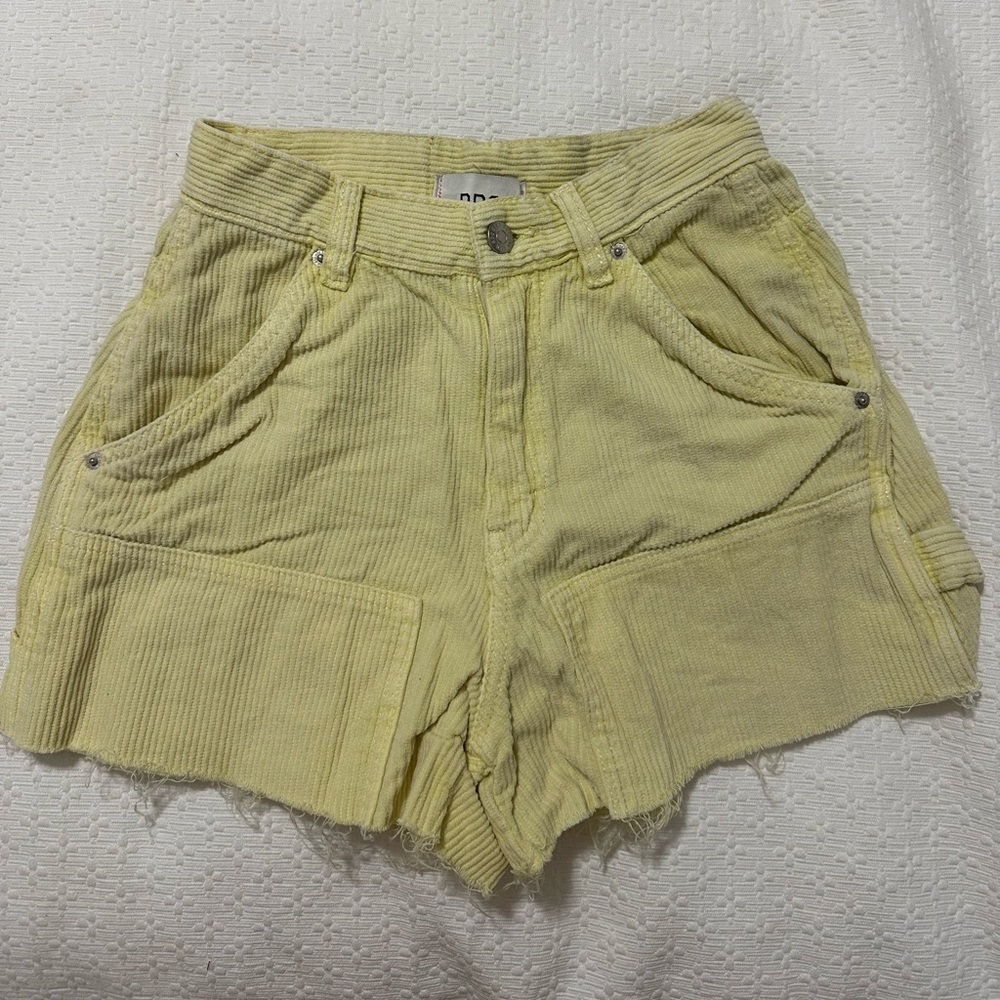 Yellow corduroy shorts